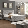 Rest Diamond Velvet Bed With 2 Nightstand