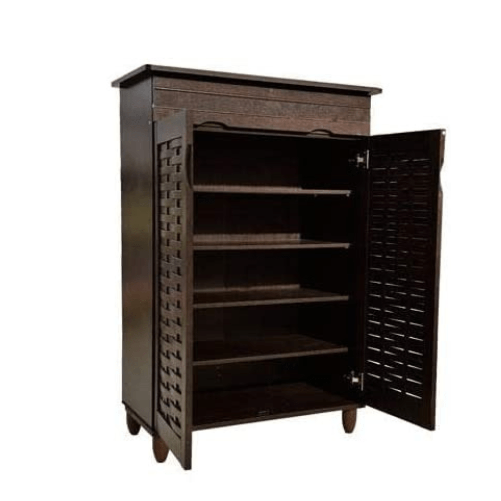 Evie Two Door Shoe Cabinet – Dark Brown