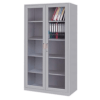 Transparent Two Door Glass and Steel Built Cabinet