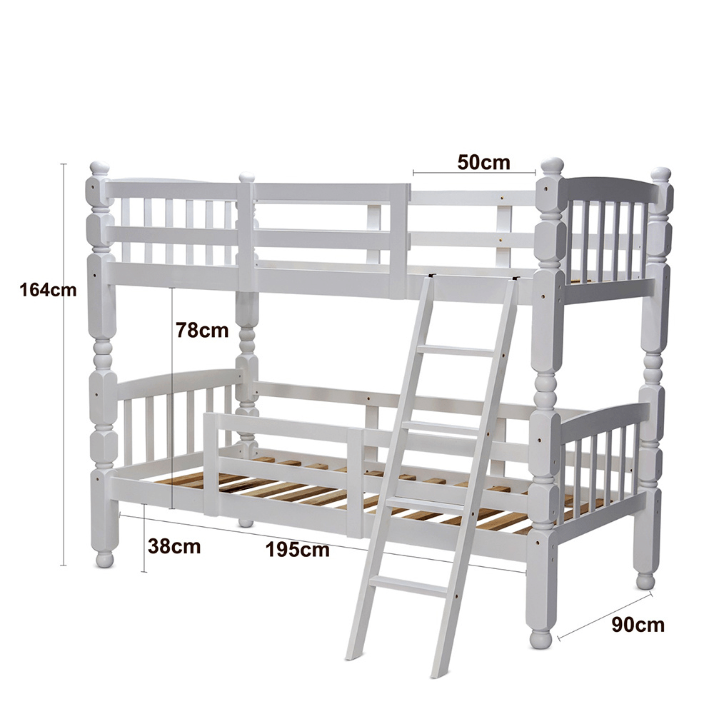 Vanilla Twin Wooden Bunk Bed