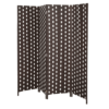 Four Panel Room Divider Brown