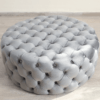 Randly Velvet Ottoman (Grey)