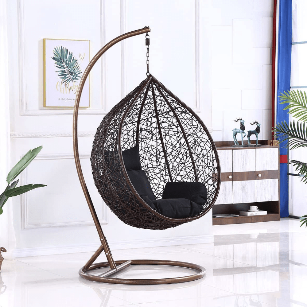 Lima Hanging Swing Chair (Brown) (Random Cushion)