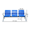 Nordica Metal Bench 3 Seater Color (Blue)