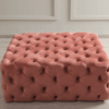 Randly Velvet Ottoman (Pink)