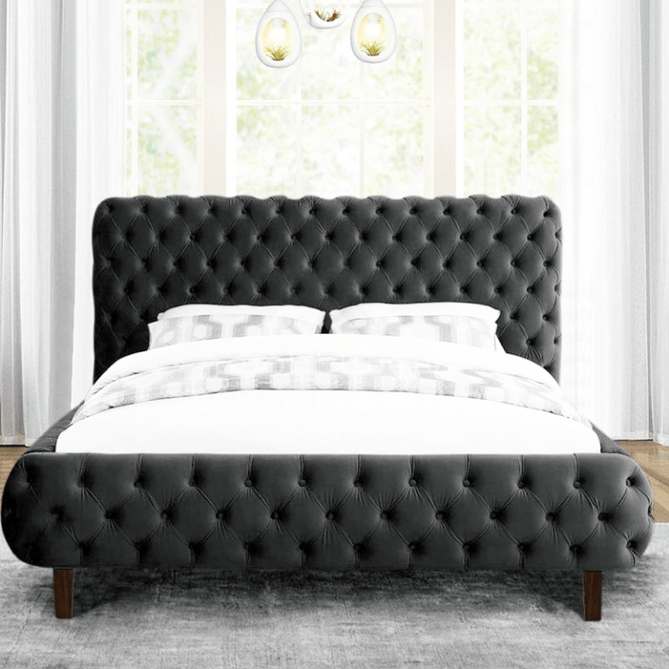 Decasta Upholstered Velvet Bed