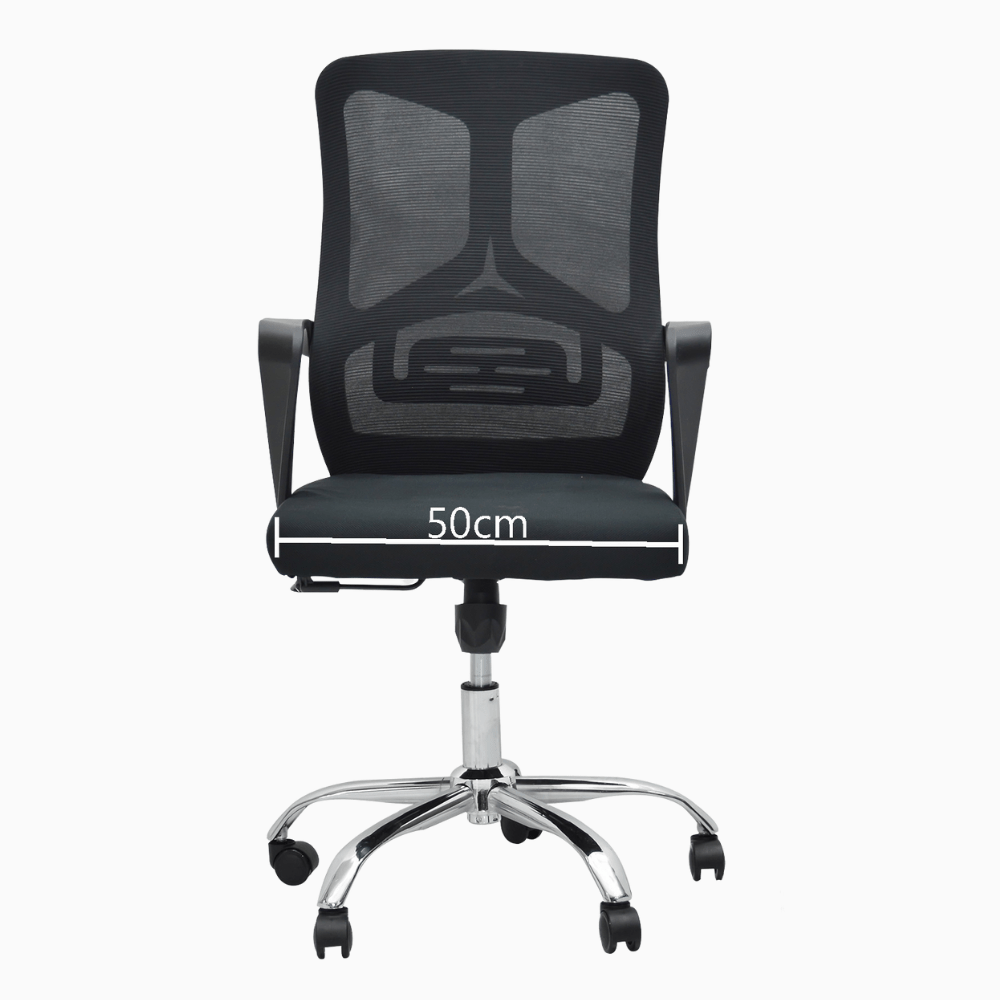 Ergonomic Medium Back Modern Mesh Chair Swivel Black K-191B