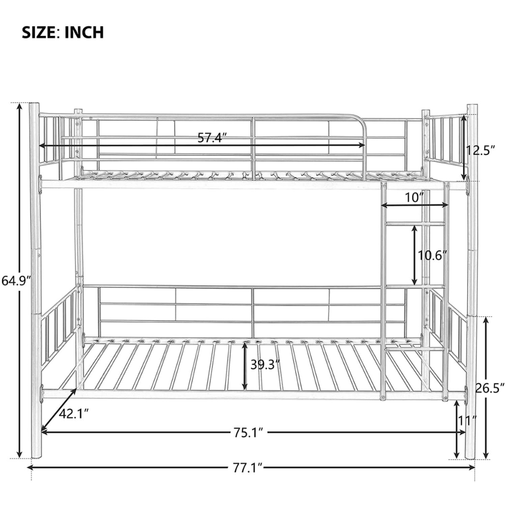 Hesse Bunk Bed With Medicated Mattresses Color (Silver)