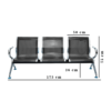 Elvis Metal Bench 3 Seater Color (Black)