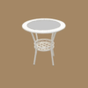 Three Pieces Patio Rattan Dinning Set