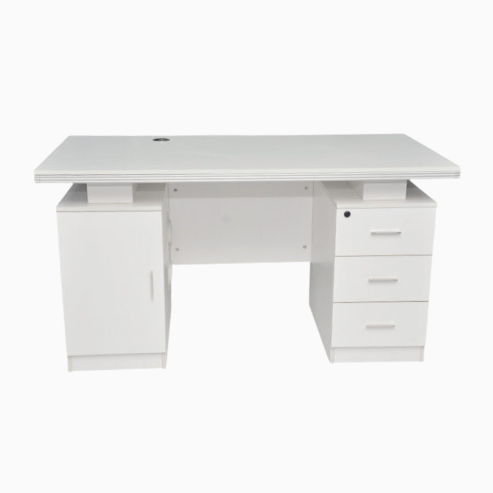 Classic White Executive Desk