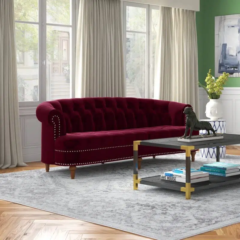 Dint Rolled Arm 2 Seater Velvet Sofa