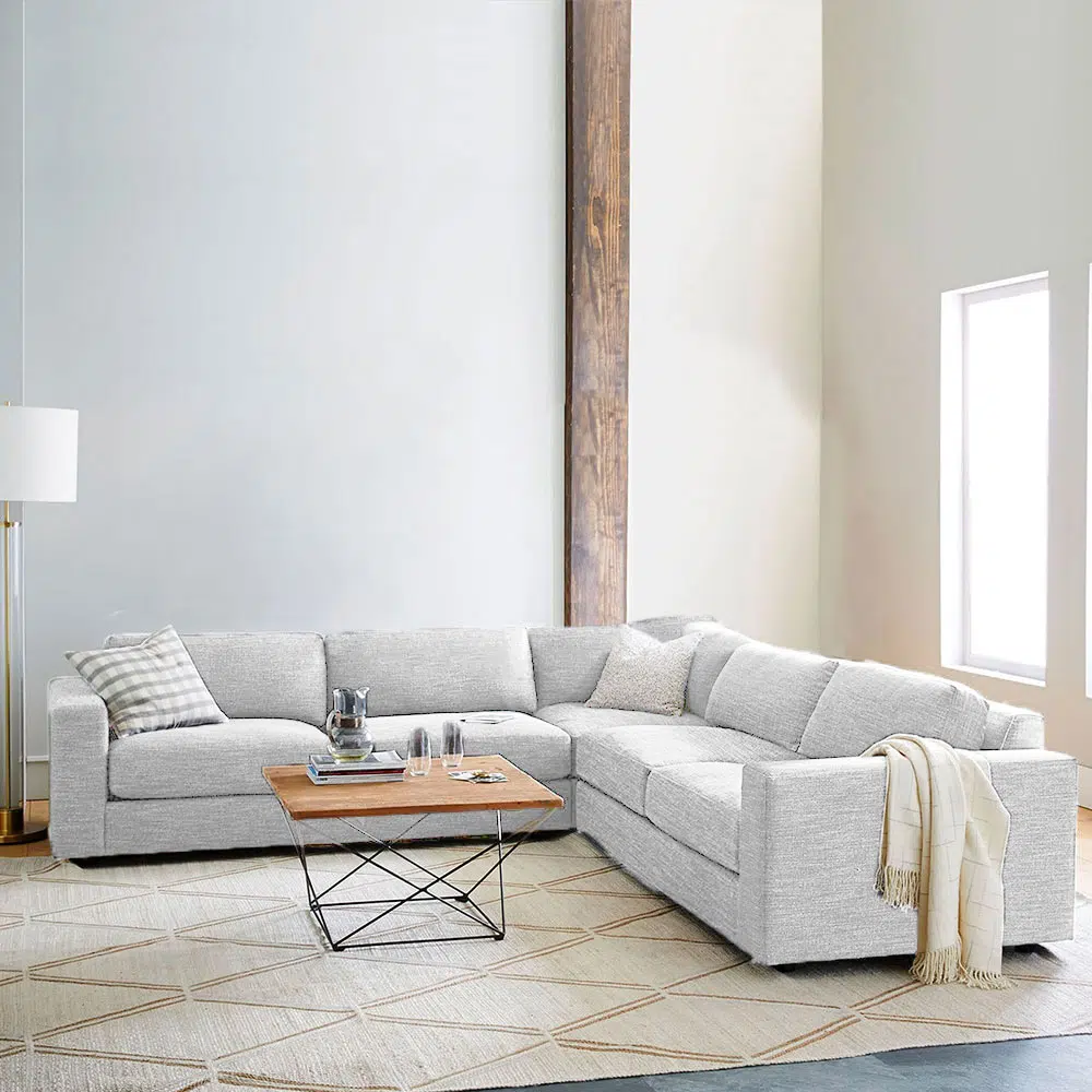 Aliana 5-Seater Linen L-Shape Sofa