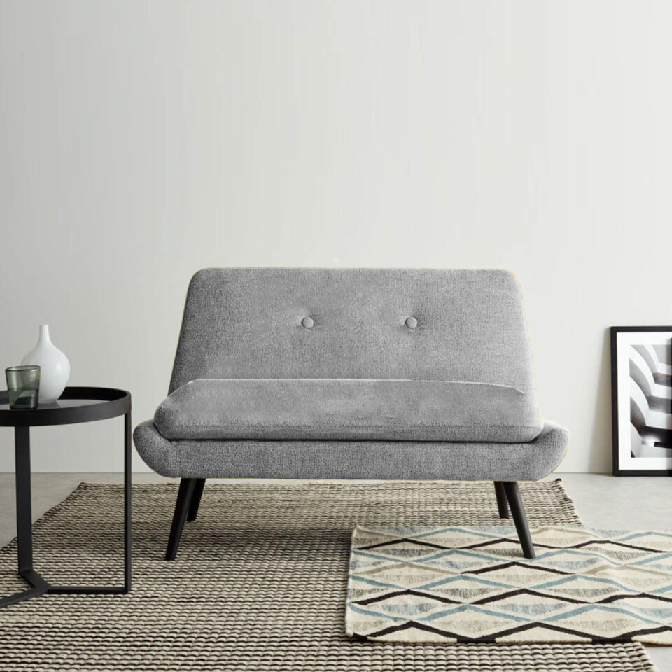 Parup Armless 2-Seater Polyester Loveseat – Grey…
