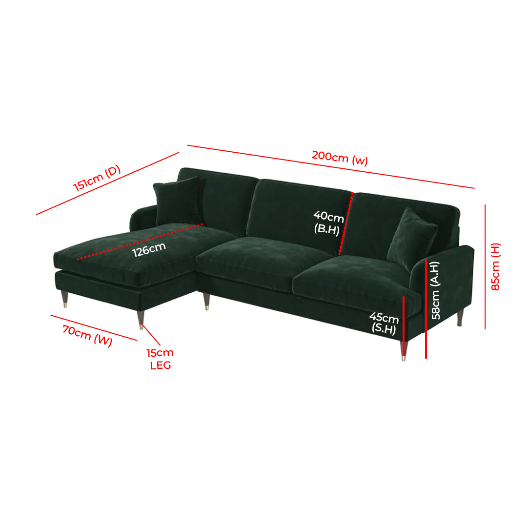 Ashlyn 3-Seater Polyester L-Shape Corner Sofa