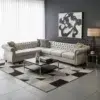 Astley 6-Seater Linen L-Shape Sofa