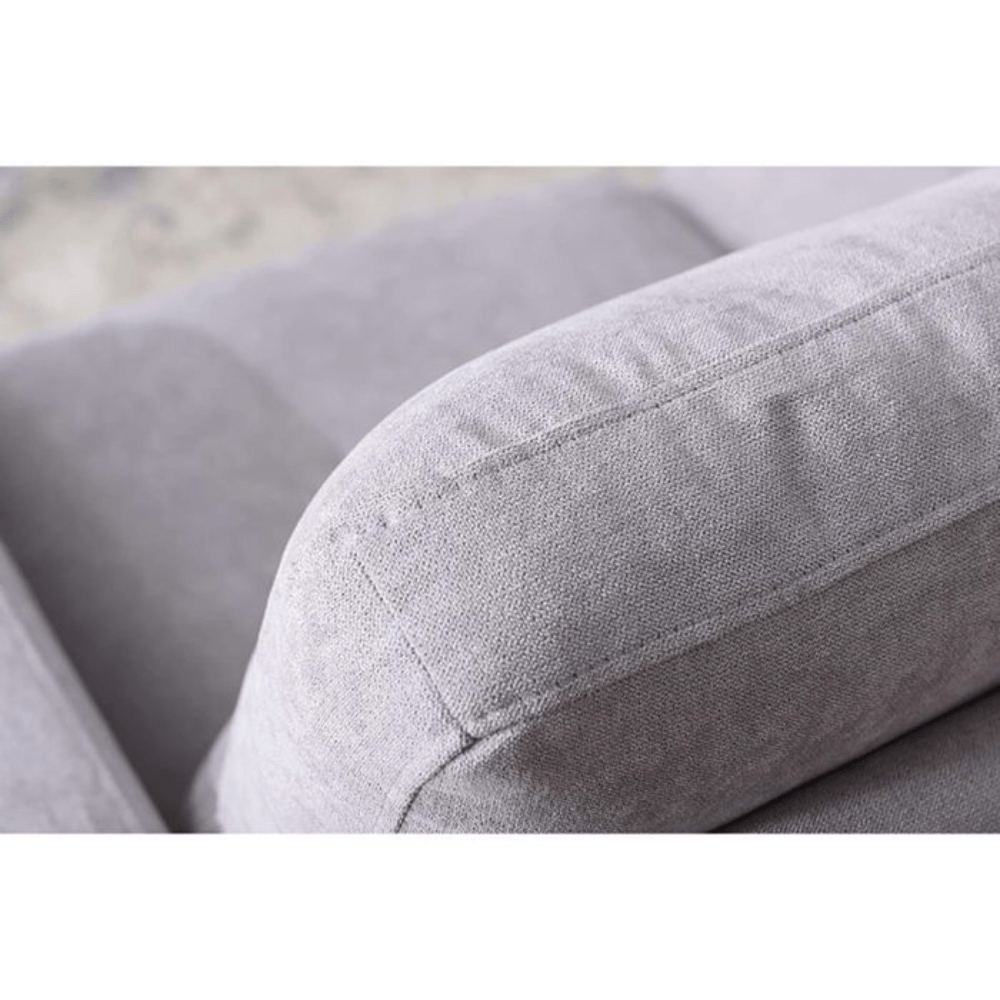 Bobkona 4-Seater Polyester L-Shape Sofa – Light Grey