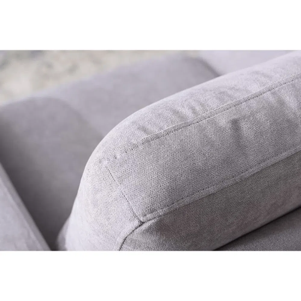 Bobkona 4-Seater Polyester L-Shape Sofa – Light Grey