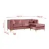 Cargill 3-Seater Velvet L-Shape Corner Sofa