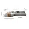 Chelsea Velvet 3 Seater L Shape Sofa