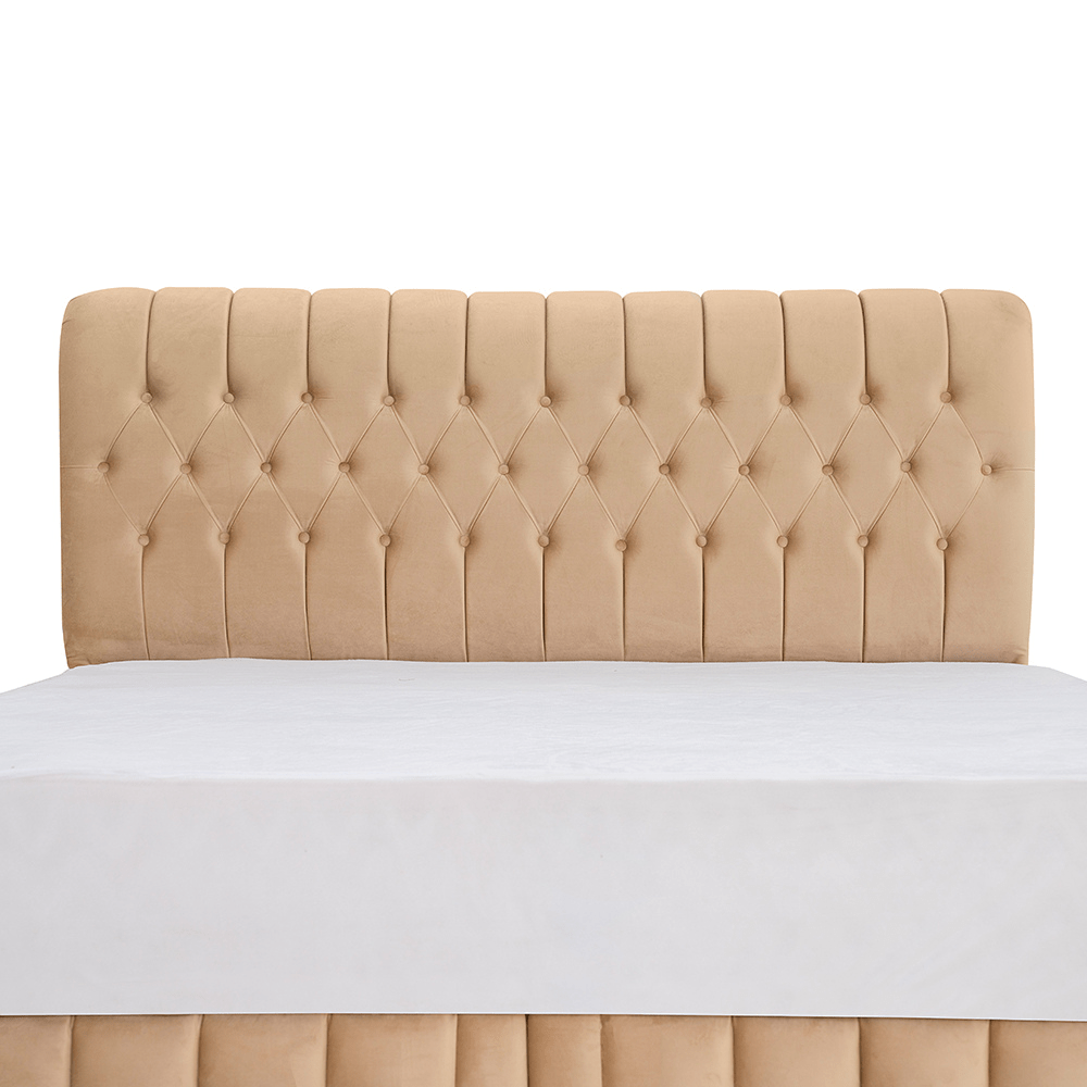 Cyra Button Tufted Velvet Bed