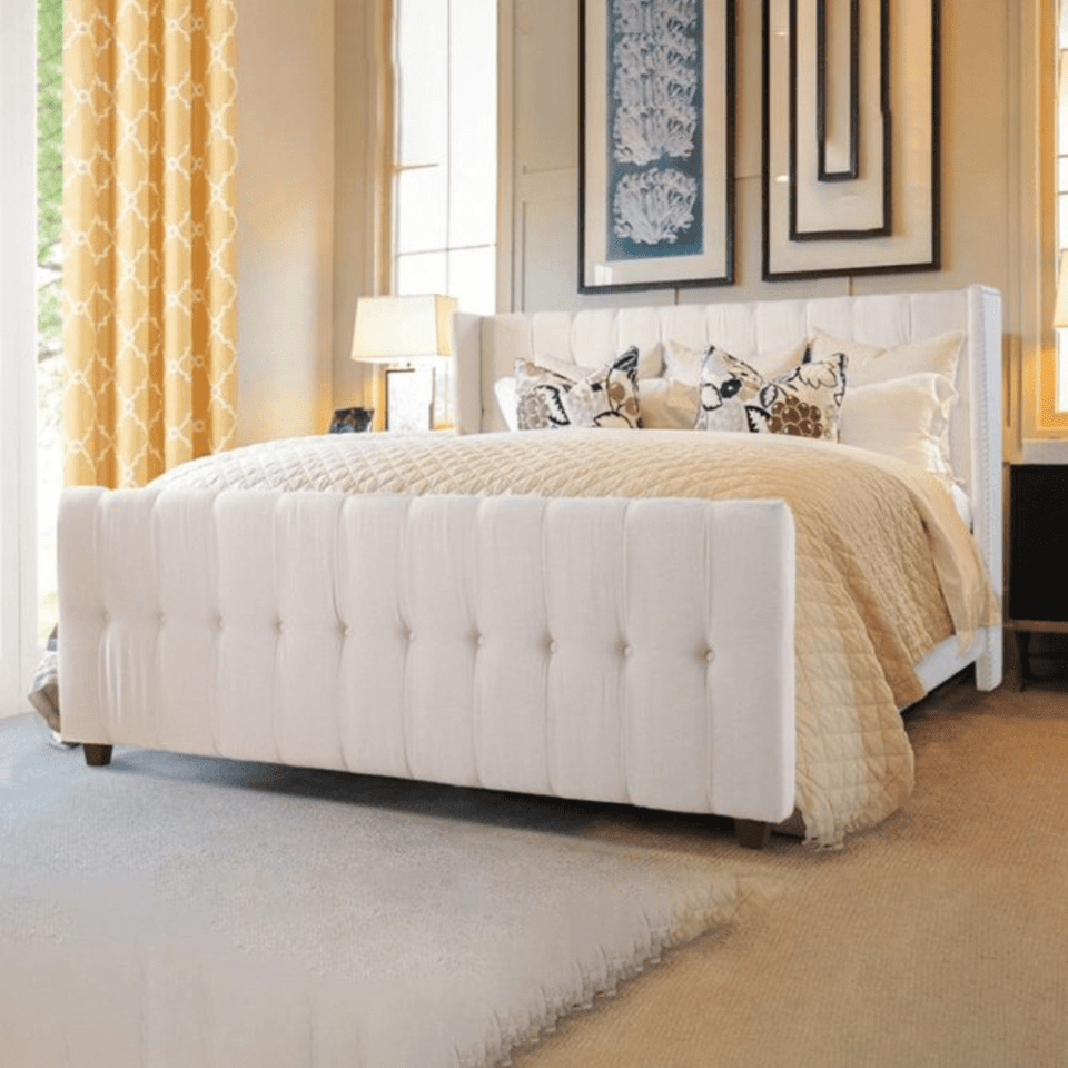 Diamond Upholstered Velvet Bed