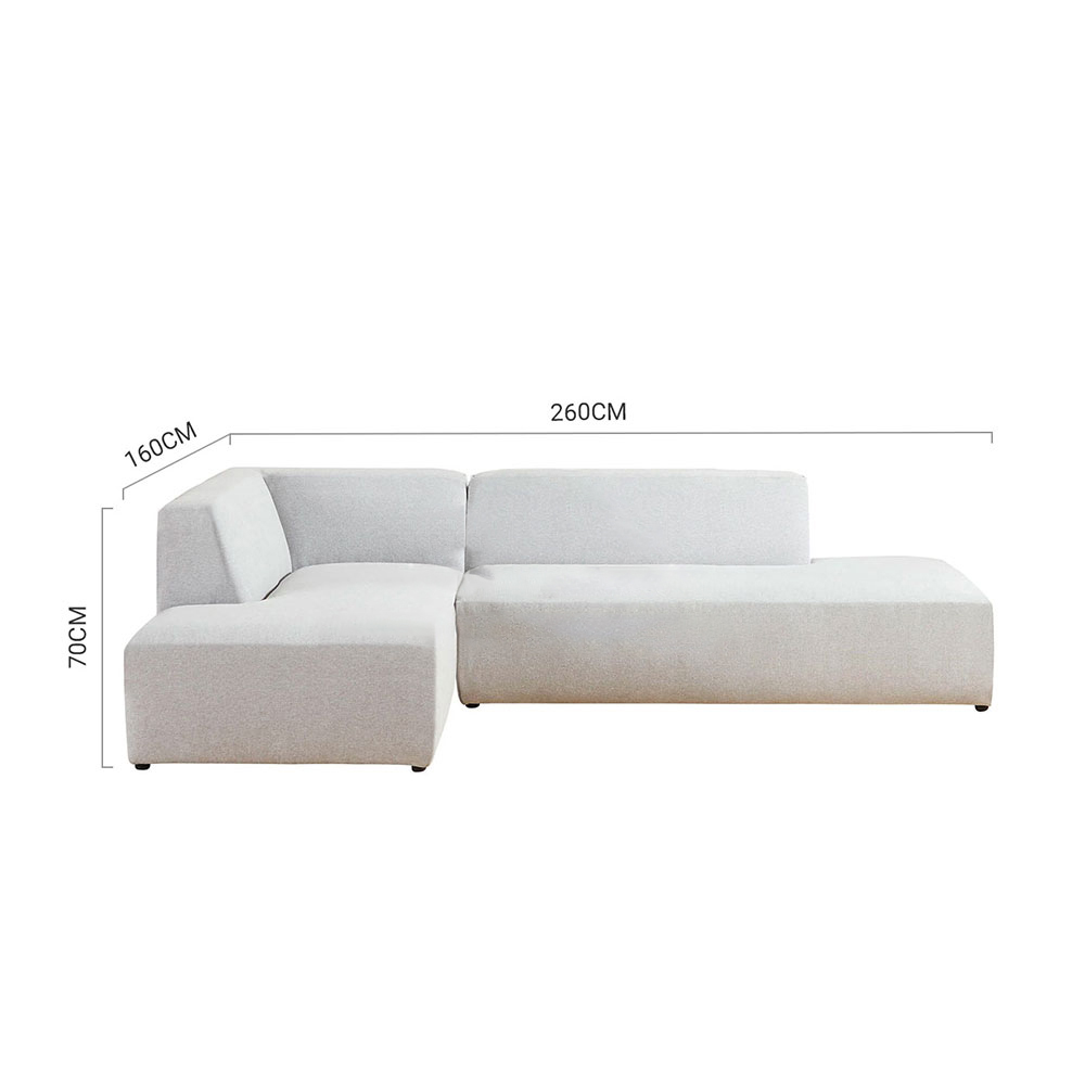 Enki 3-Seater Velvet L-Shape Corner Sofa