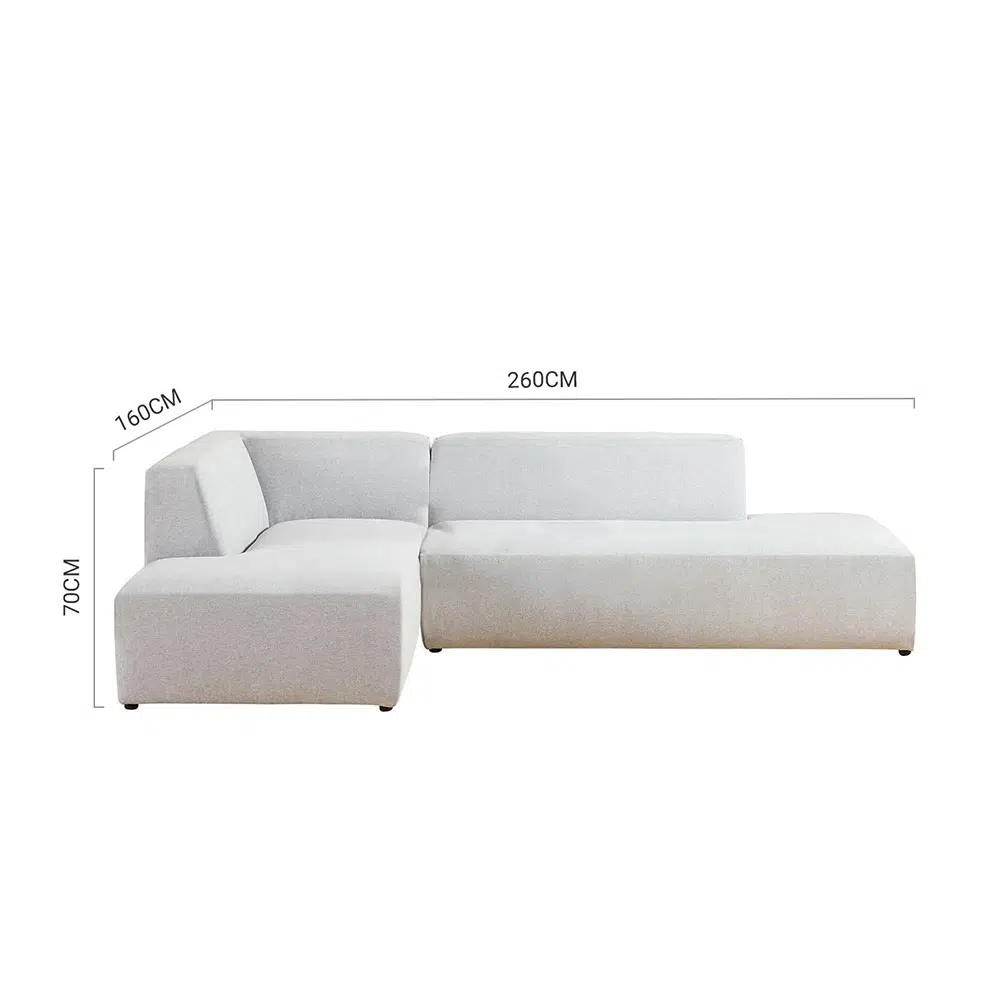 Enki 3-Seater Velvet L-Shape Corner Sofa