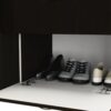 Four Door Wood Wardrobe Black