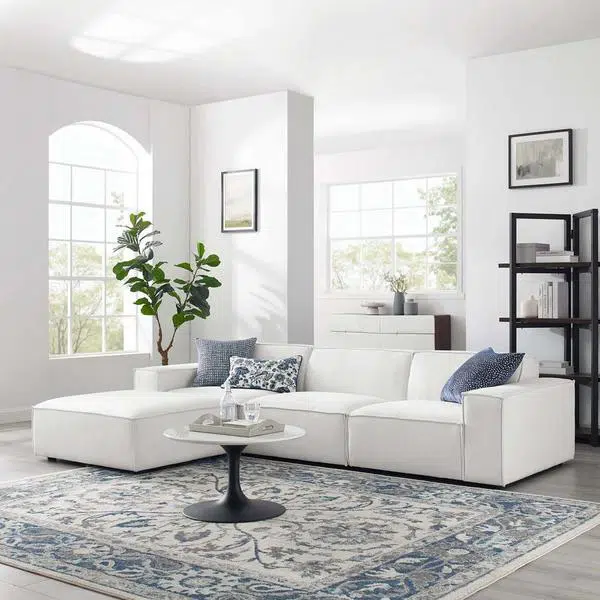 Hampton 3-Seater Polyester L-Shape Sofa