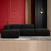 Boneblack 3-Seater Polyester L-Shape Sofa