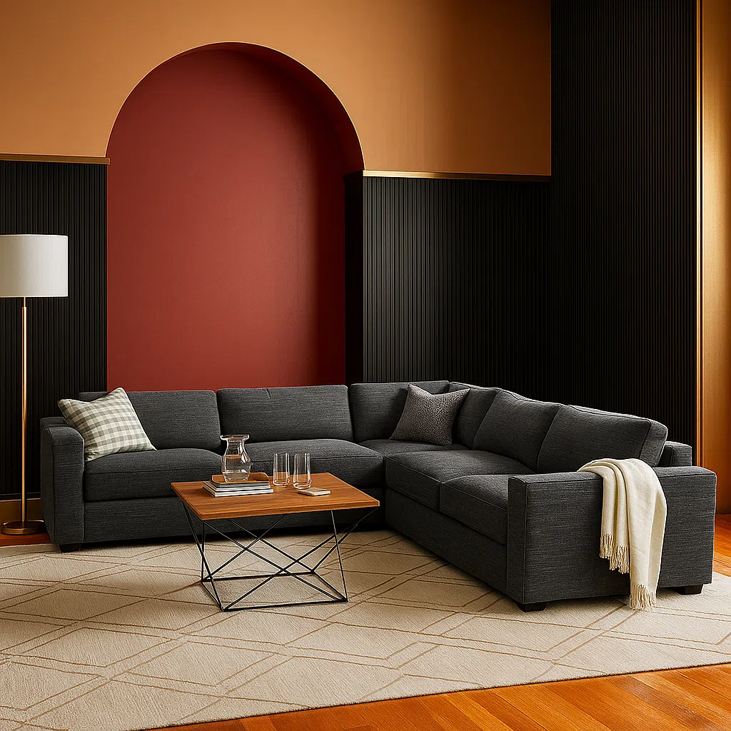 Aliana 5-Seater Linen L-Shape Sofa
