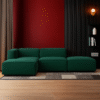 Boneblack 3-Seater Polyester L-Shape Sofa
