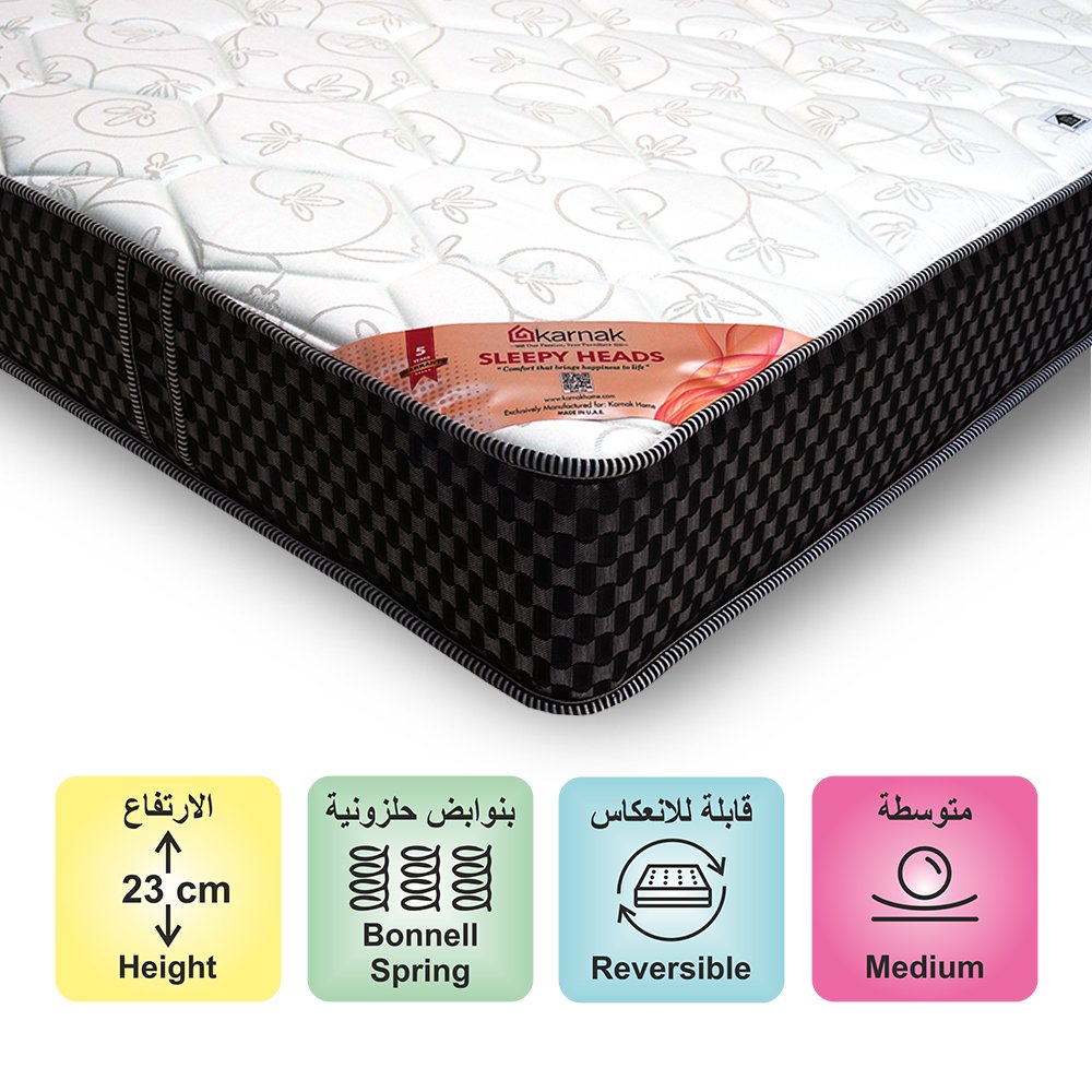Sleepy Heads Reversible Bonnell Spring Mattress (Medium Feel) 23cm Thickness – 5 Years Warranty