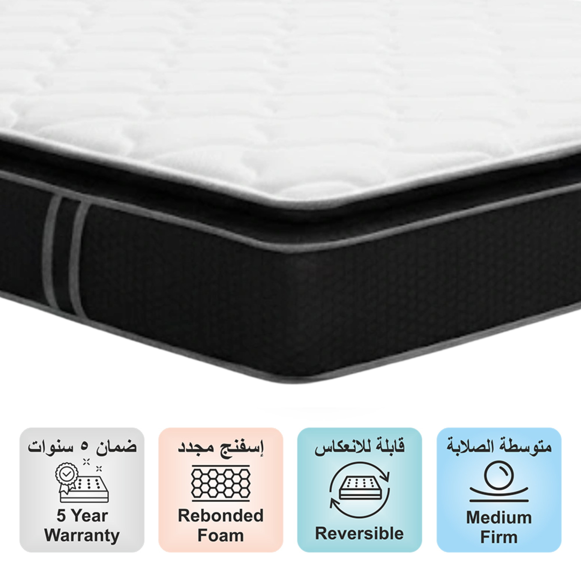 Prestige Pocketed Pillow Top Spring Mattress (Soft Feel) 25cm Thickness – 5 Years Warranty