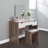 Wall Mount 3-Drawer With Stool Dressing Table
