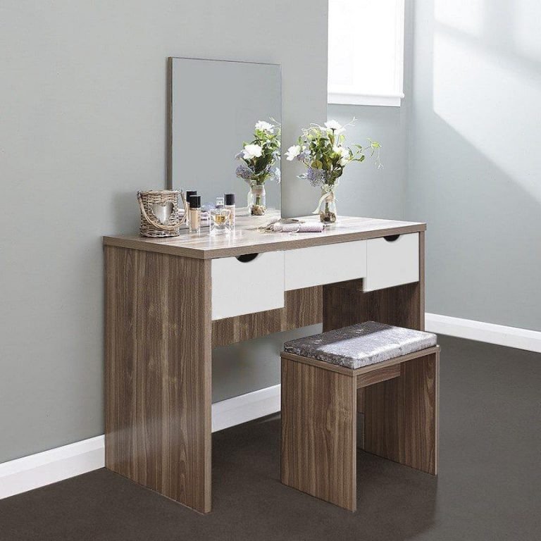 Wall Mount 3-Drawer With Stool Dressing Table