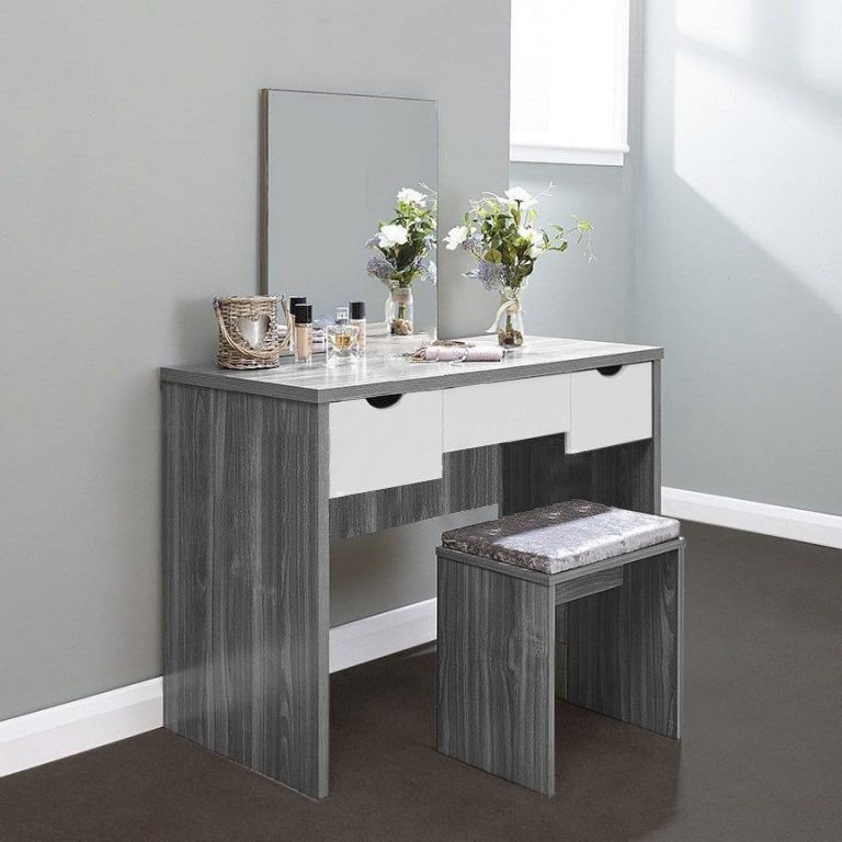 Wall Mount 3-Drawer With Stool Dressing Table