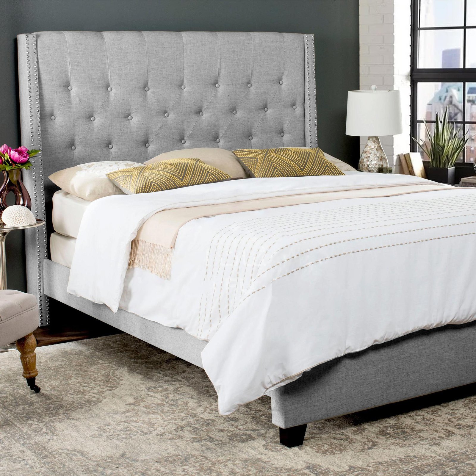 Winslot Wingback Linen Bed