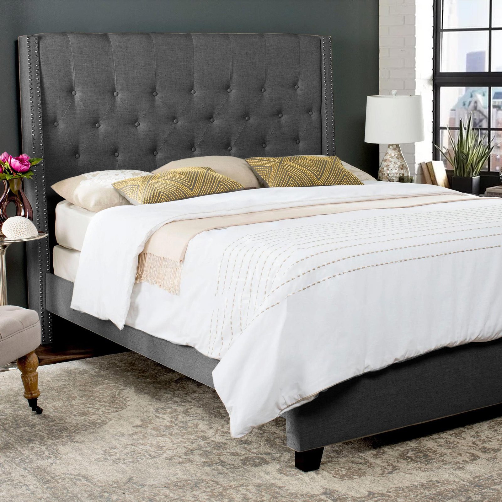 Winslot Wingback Linen Bed