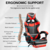 Bronic Gaming Chair with Foot-Rest Color (Red/Black)