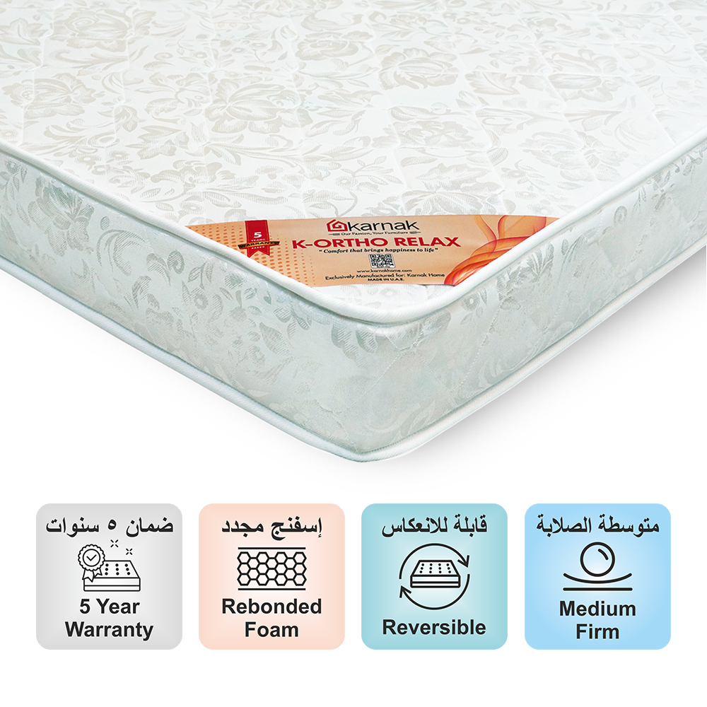 K-Ortho Relax Medical Mattress (Medium Firm Feel) – 5 Years Warranty
