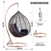 Lima Hanging Swing Chair (Brown) (Random Cushion)