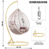 Casa Loma Hanging Swing Chair (Cream) (Random Cushion)