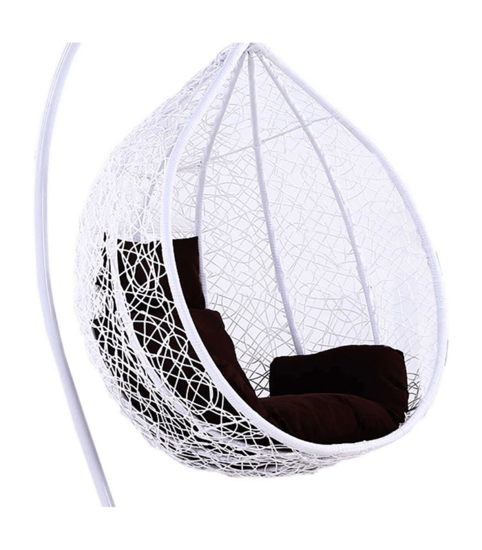 Korina Hanging Chair Swing with Random Cushion – White