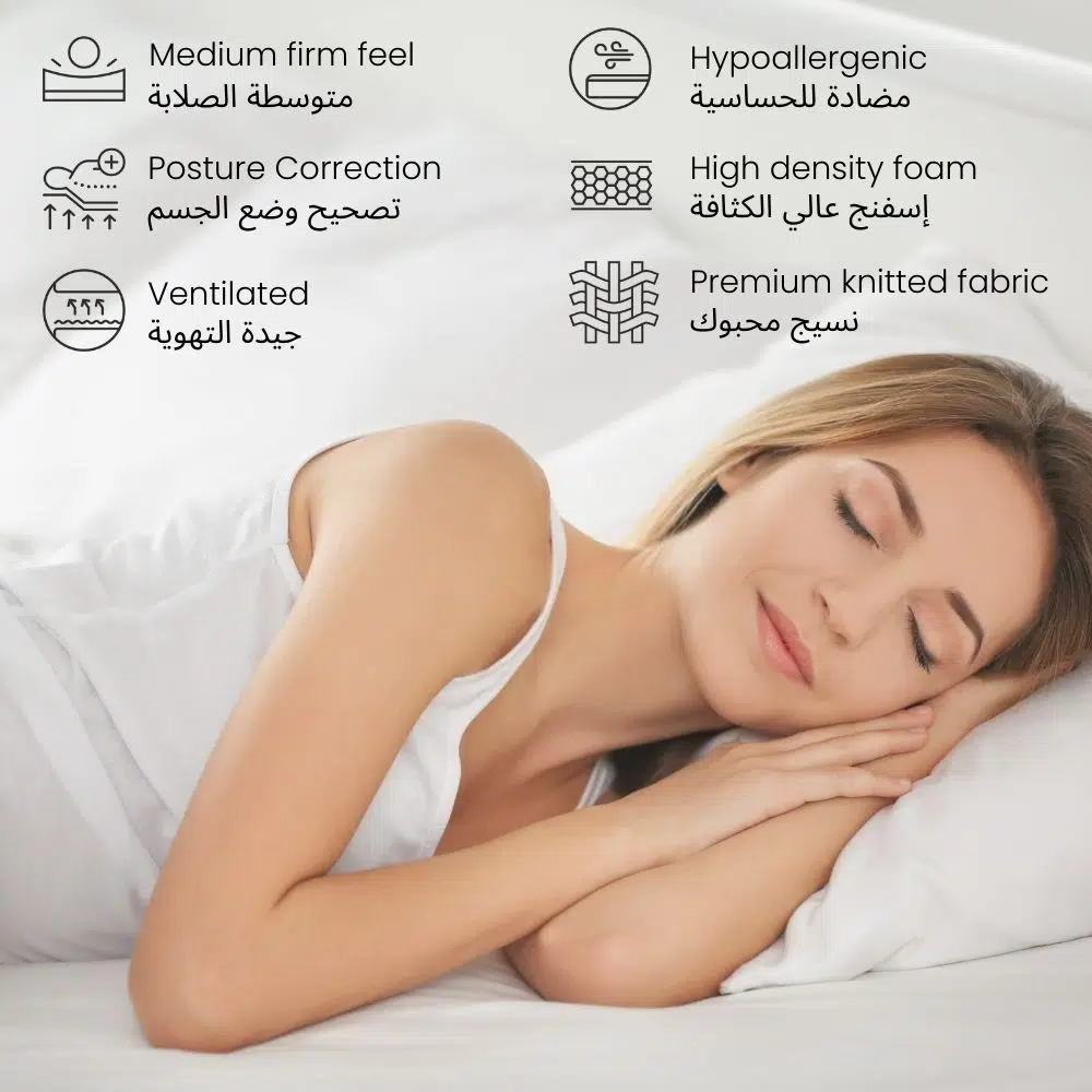 Royal Sleep Euro Top Bonnell Spring Mattress (Medium Firm Feel) 26cm Thickness – 7 Years Warranty