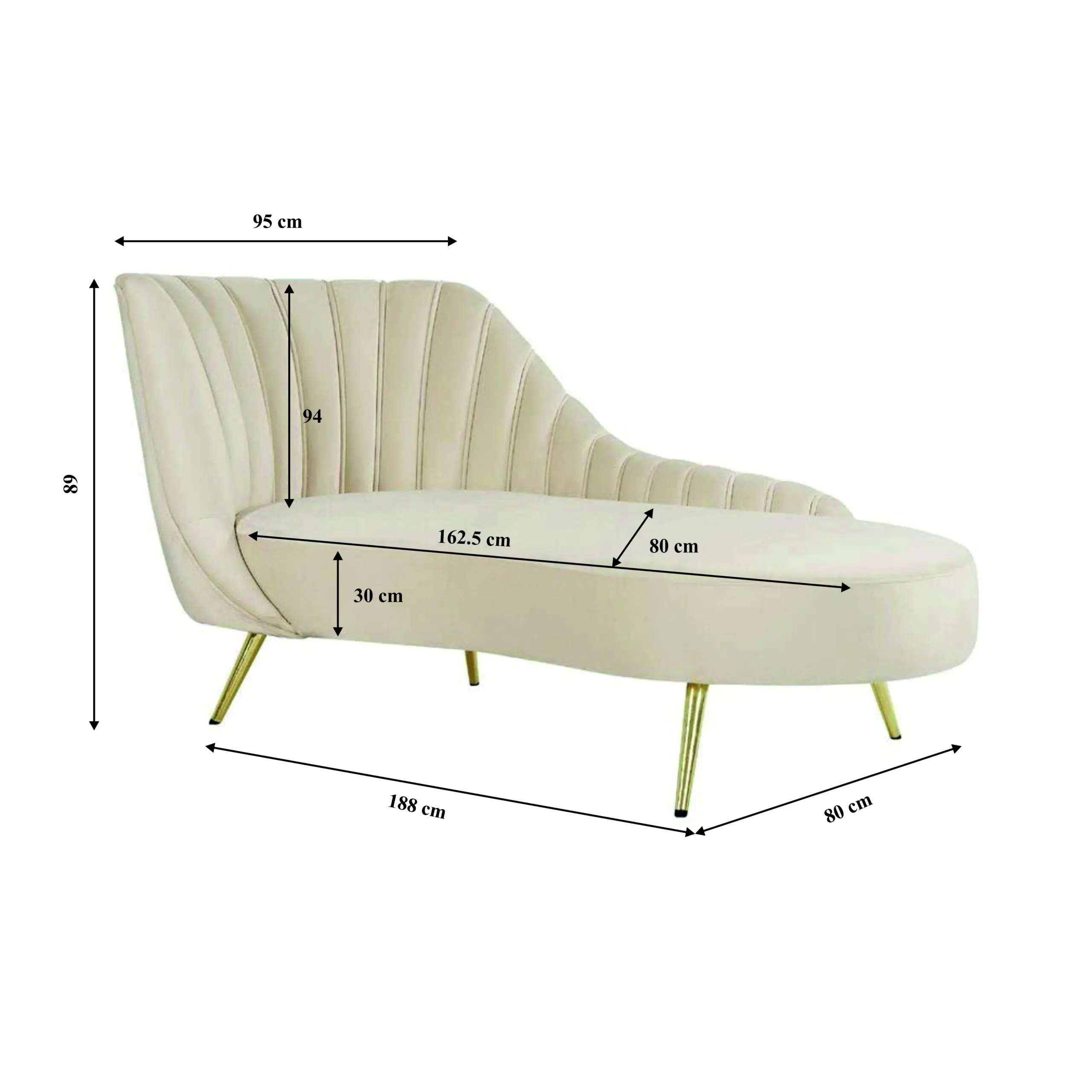 Ackor 1 Seater Velvet Chaise