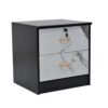 Urban Side Table Drawers Storage Color (Wenge-Marble)
