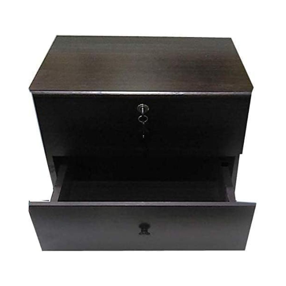 Oakland Side Table Drawers Storage Color (Black)