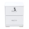 Brighton Side Table Drawers Storage Color (White)